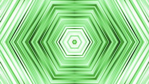 4K seamless looped abstract background of glow lime green mirror  matrix form chaos illusion lines, surfaces symmetrical structures in kaleidoscopic pattern. Sci-fi Technology abstract theme with flow Stockvideó