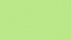 Animation of snow falling over clover on green background. christmas, tradition and celebration concept digitally generated video.