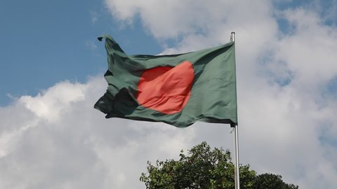 Dhaka, Bangladesh - September 06, 2021: National Flag of Bangladesh. 