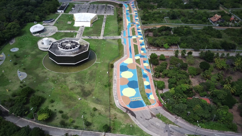 View from the top of the Science Museum, at Cabo Branco Station, located on the Atlantic Ocean coast in João Pessoa, State of Paraíba - Brazil.