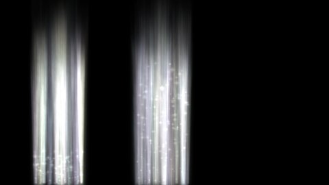 magic light pillars with stars for beam effect - transparent black background - 25 fps