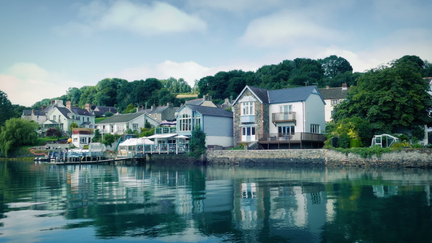 Passing Nice Waterfront Houses In The Daytime