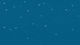 Animation of snow falling over blue background. christmas, tradition and celebration concept digitally generated video.