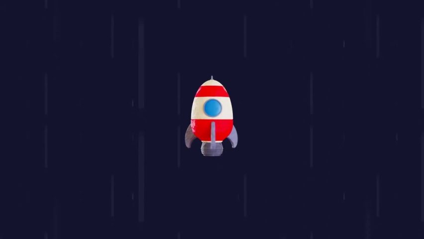 rocket launch, render in blender softwear, 3d render