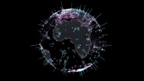 Earth Hologram Rotating, digital earth from space, 3d Animation Business and Technology, Transparent Background. - Powered by Shutterstock - Get 15% off with code: PIKWIZARD15