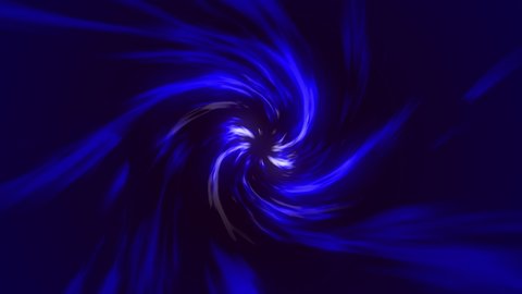 The vortex rotation of blue-colored gases. A hyperspace jump through the stars into distant space. Space travel at the speed of light in a time continuum