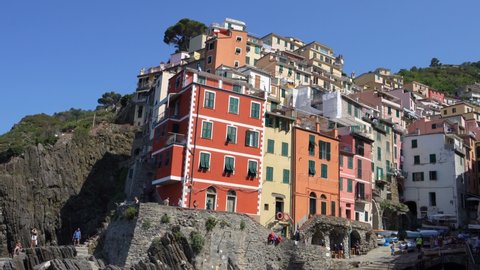 Riomaggiore colorful village on Five lands, Cinque Terre National Park, Liguria, Italy