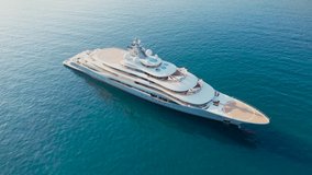 Jeff Bezos yacht Budva Montenegro sailing over the sea in summer