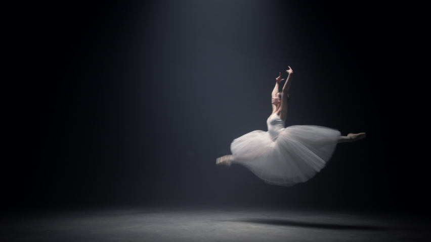 Ballet stage. Ballerina on stage.