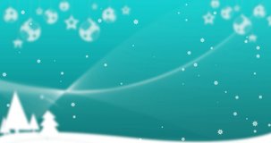 Animation of snowflakes falling on blue background. christmas, tradition and celebration concept digitally generated video.