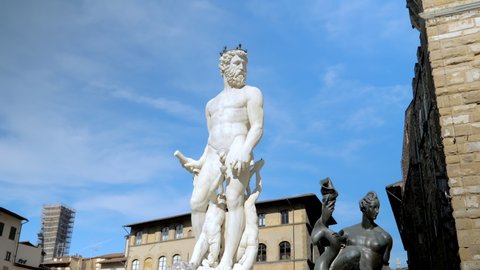 Fountain of Neptune on Piazza della Signoria in front of the Palazzo Vecchio, Florence, Italy