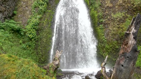 The Wahkeena Falls, a waterfall along a historic river highway