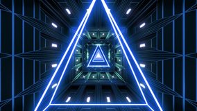 glowing wireframe with high contrast dark background 3d rendering vj loop glowing triangle over dark wallpaper with blue shine