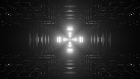 3d dynamic monochrome abstract tunnel