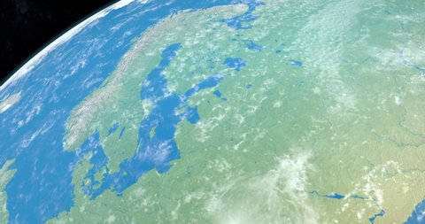 Baltic Sea in planet earth, aerial view from outer space