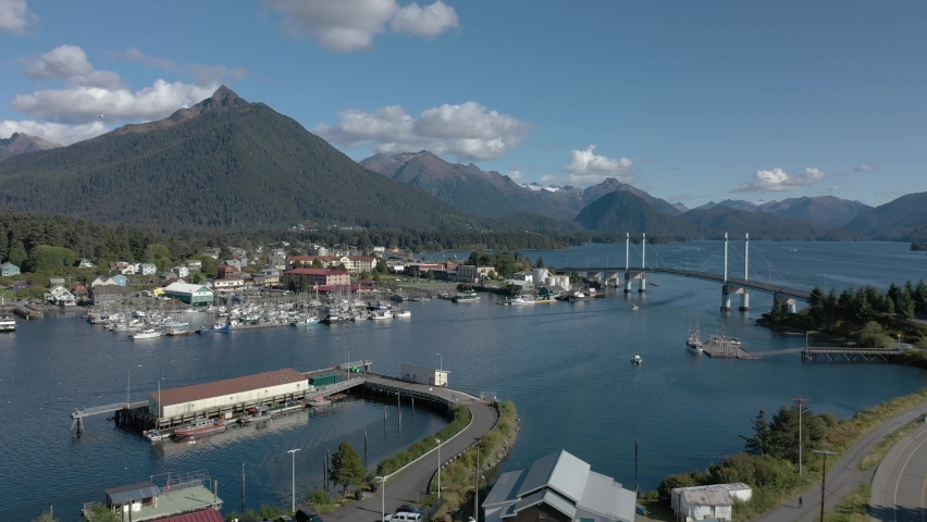 Aerial view of Sitka, Alaska Royalty-Free Stock Footage #1078848296