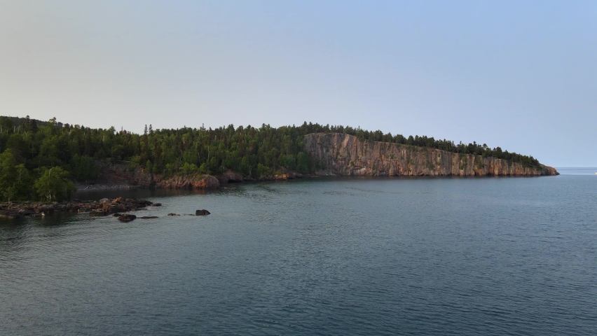 Aerial view of Tettegouche State Park in Lake Superior North Shore area, places worth visiting travel and explore Minnesota during a summer afternoon