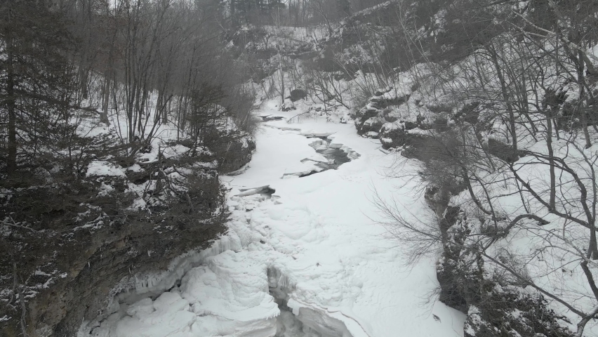 amazing winter landscape, wisconsin state park willow river during winter, cold weather, discover and travel WI