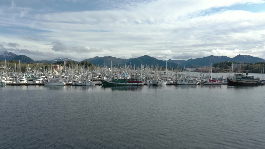 Aerial view of Sitka Harbors, Sitka Alaska