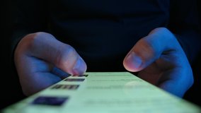 Young Man Watching and Read News on Smart Phone Close-up. Casual Male Browse Web Page or App on Magazine Portal. Look Financial or Economy Journal in Hold Hand Phone. Read Publication Document on Site - Powered by Shutterstock - Get 15% off with code: PIKWIZARD15