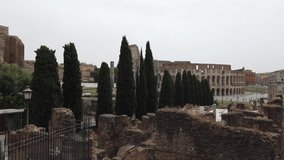 4K video of an overview of the ruins of ancient Rome