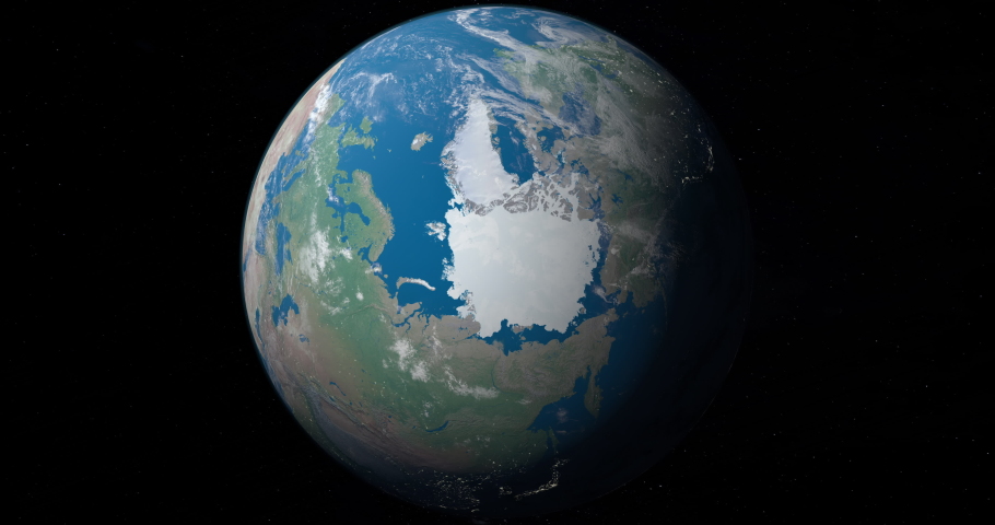 Arctic Circle in planet earth, aerial view from outer space | Shutterstock HD Video #1078910312