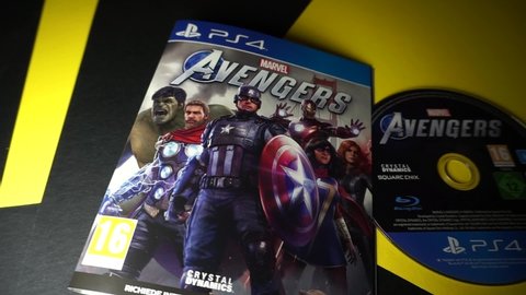 Rome, Italy - September 09, 2021, Marvel's Avengers action-adventure video game developed by Crystal Dynamics and Eidos Montréal, and published by Square Enix.