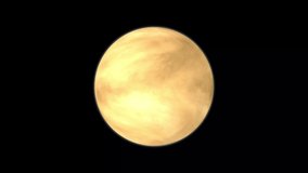 the video of Venus realistic animation. Planet of Venus loop animation. Abstract planet rotating in outer Space.