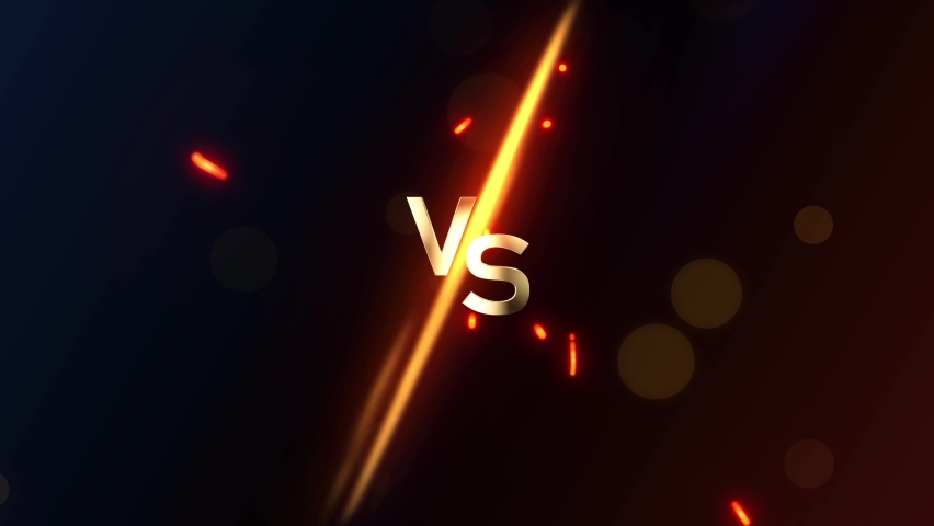 Versus - vs collision of metal letters with sparks and glow on a red-blue background, confrontation concept, competition vs match game, martial battle vs sport. Loop 15-seconds  Royalty-Free Stock Footage #1078930373