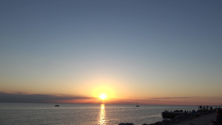 Promenade Summer Sunset in Malmo Sweden sea 