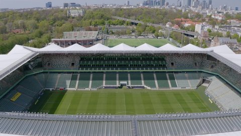 Warsaw, Poland - May 2021: Polish Army Stadium, home arena for Legia Warszawa