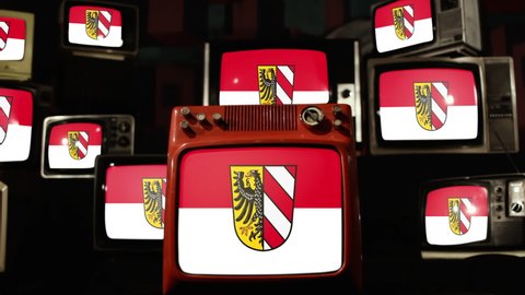 Flag of Nuremberg, Germany, and Vintage Televisions.