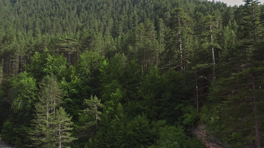 4K aerial footage of landscape on Mount Olympus, Northern Greece