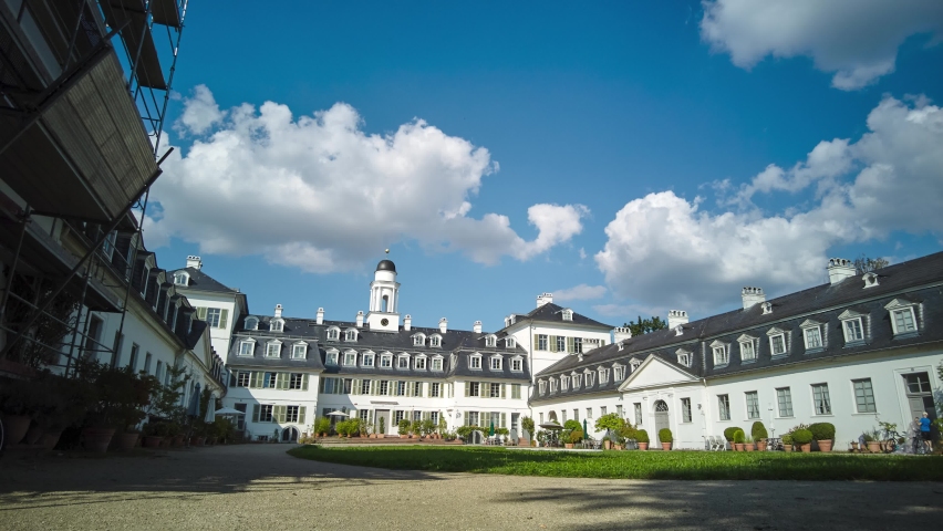 Time lapse in Offenbach, Germany. View at the Rumpenheim Palace.