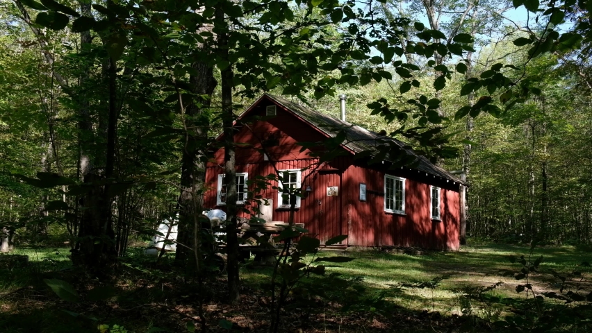 A creepy old hunting cabin sits deep in the woods of Michigan.
