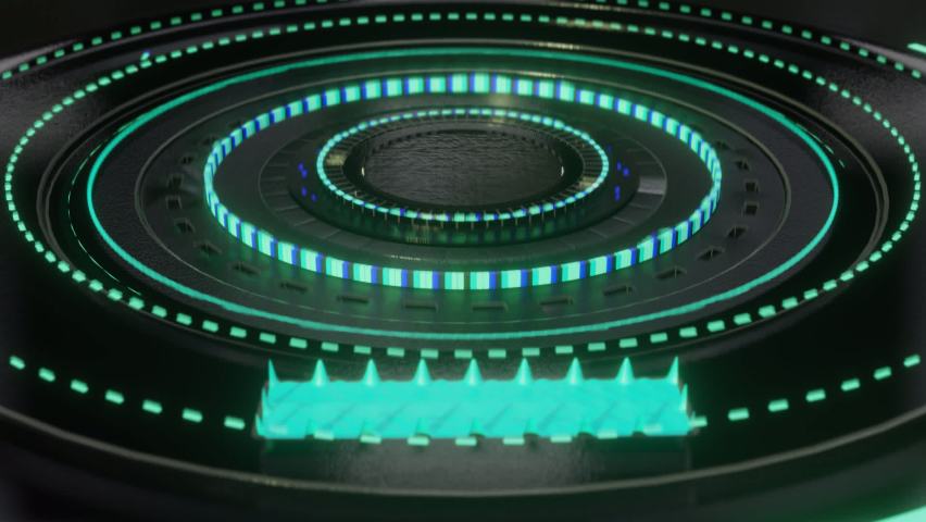 transition video of opening of two gates on a circular machine