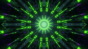 sci fi space tunnel with glowing neon rays 3d illustration