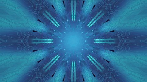 3d illustration of moving blue fractal flower forming abstract patterns
