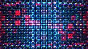 4K 3d rendering Abstract digital technology blue red grid line distort mosaic tile pattern loop motion. Twinkling small blinking shining squared with flicker electrical line. Hi-tech futuristic backgr - Powered by Shutterstock - Get 15% off with code: PIKWIZARD15