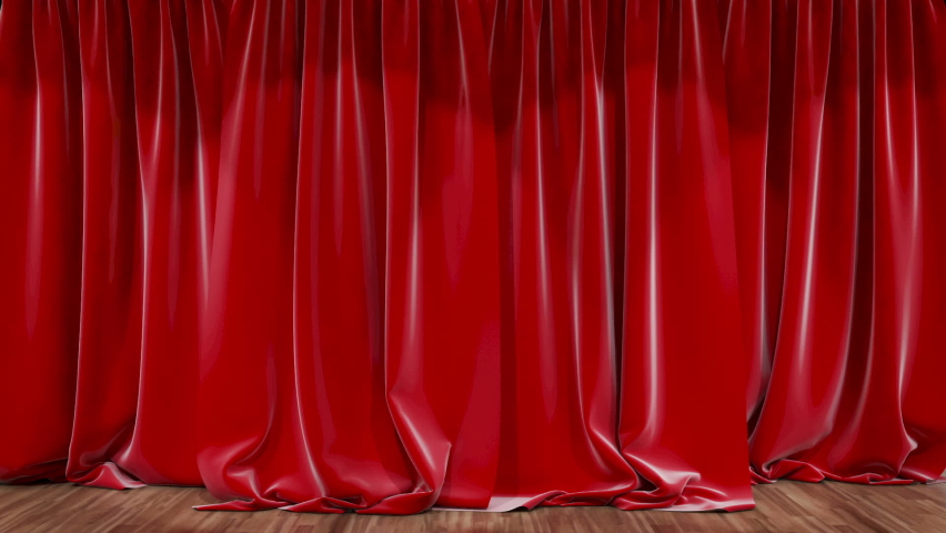 The Best Curtains on Green screen Background - Red Curtains Opening 3d render animation Royalty-Free Stock Footage #1079011430