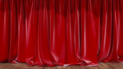 The Best Curtains on Green screen Background - Red Curtains Opening 3d render animation