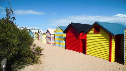 Colourful huts of brighton beach in Victoria State, Australia