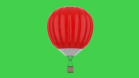3d rendering hot air balloon isolated on green screen 4k footage