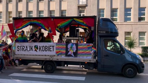 Katowice, Poland - 11 September 2021: Pride Parade LGBTQ+ on streets of city