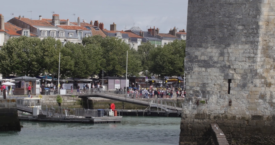 A view of La rochelle French Old city, medieval architecture and touristic spots west France