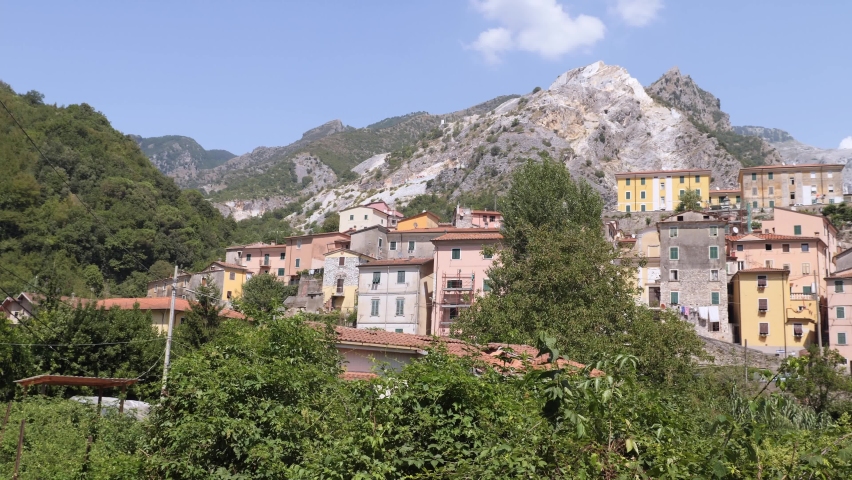 Fraction of Torano in Carrara, a Country nestled in the environment of the Marble Quarries, Tuscany - Italy