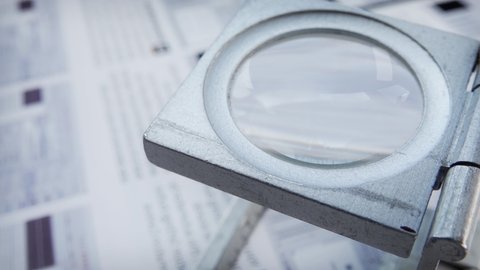 Printers (Linen Tester) eyeglass close up stock footage