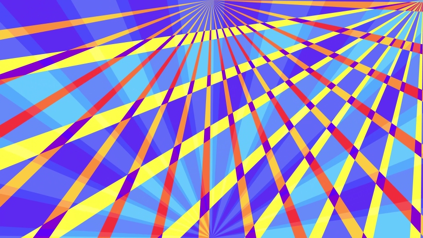 Loopable: Blue sunburst, radial sun rays from top right, stripe ...