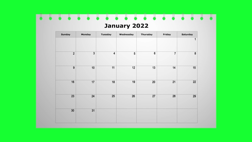Close up of flipped calendar page for 2022 year from january to december with green screen background Royalty-Free Stock Footage #1079093342