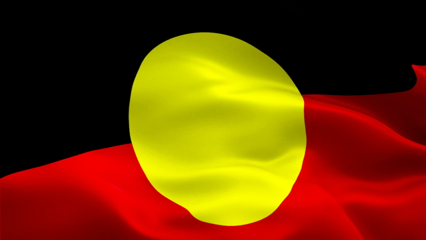 Aboriginal Australians waving flag. National 3d Australia flag waving. Sign of Indigenous people, Aboriginal Australia seamless loop animation.Aboriginal Australians and Indigenous people flag HD  Royalty-Free Stock Footage #1079097998